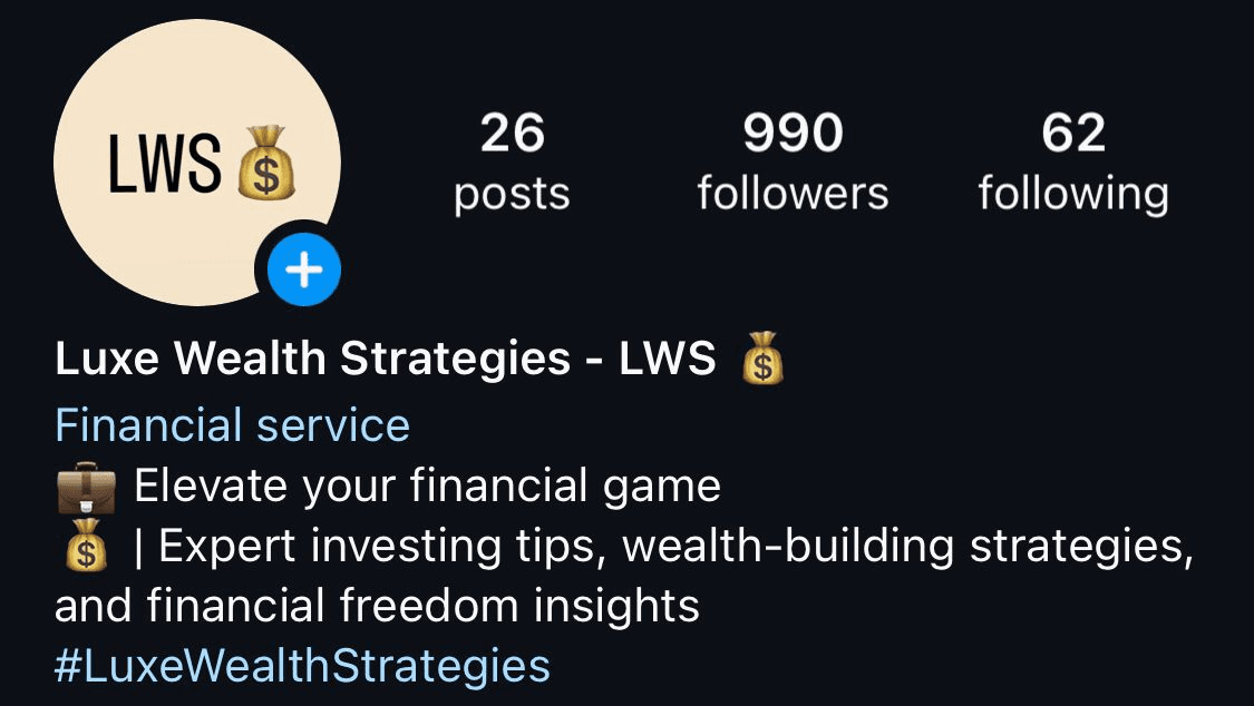 Luxe Wealth Strategies Instagram